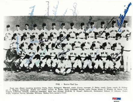 1946 A.L. Champion Boston Red Sox Team Signed 8x10 Photo (18 Signatures Including Ted Williams) 